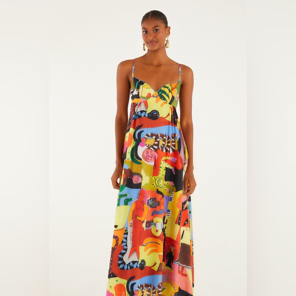 Farm Rio Ana Leovy Farm Rio Multicolor Sleeveless Maxi Dres